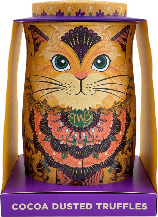 Savanna Gold Cat Tin Cocoa Dusted Truffles Bitterne Box Co