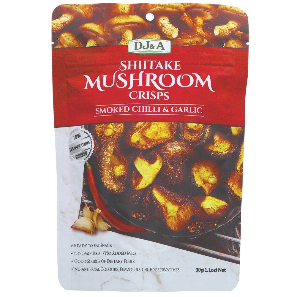 Smoked Chilli & Garlic Shiitake Crisps 30g Bitterne Box Co