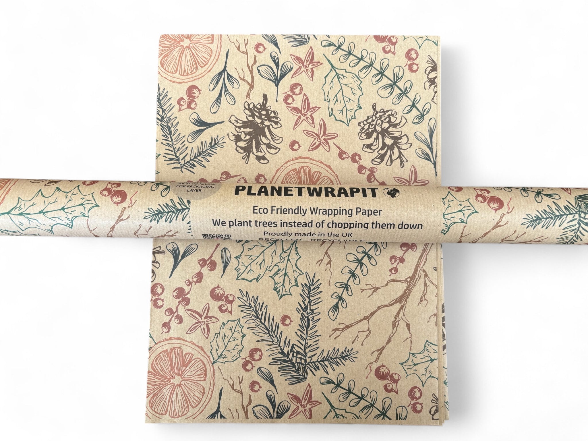 Christmas Dried Orange Recycled Wrapping Paper - Image 2