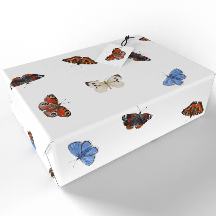 English Butterflys Eco Wrapping Paper